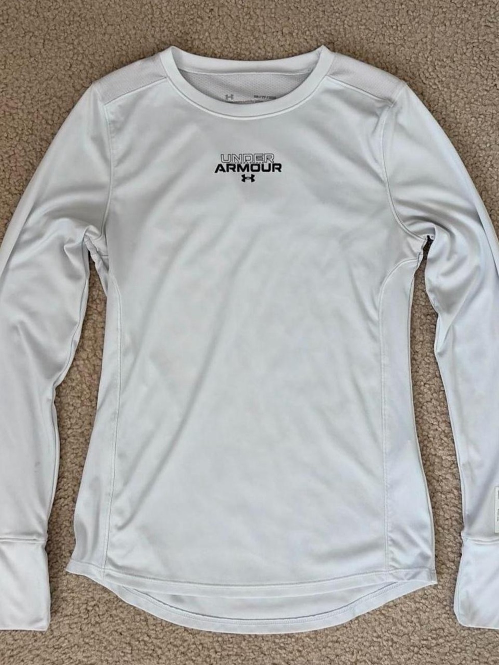 Under Armour White Long-Sleeve Performance Tee
